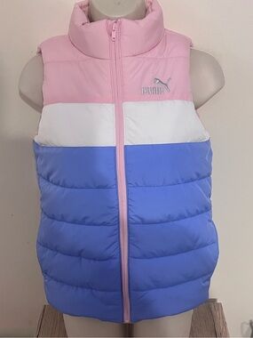 Puma Light Pink Quilted Jacket with Logo Tag